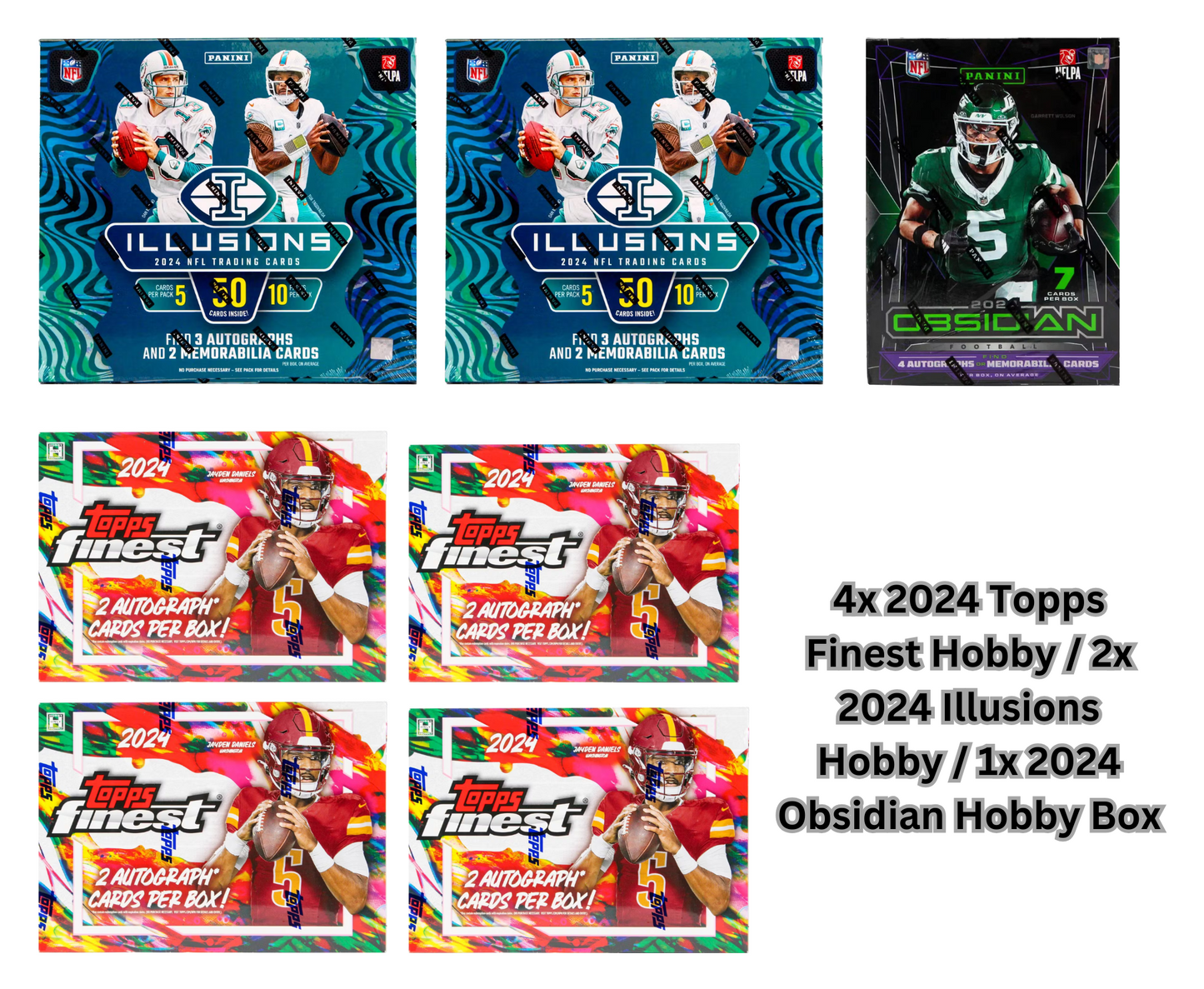 Mixer Break #24: 4x 2024 Finest Football Hobby / 2x 2024 Illusions Football Hobby / 1x 2024 Obsidian Football Hobby Box Break - PICK YOUR TEAM