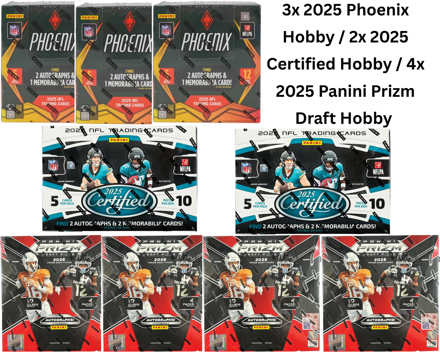 Mixer Break #54: 3x 2025 Phoenix Hobby / 2x 2025 Panini Certified Hobby / 4x 2025 Prizm Draft Hobby Box Break- PICK YOUR TEAM