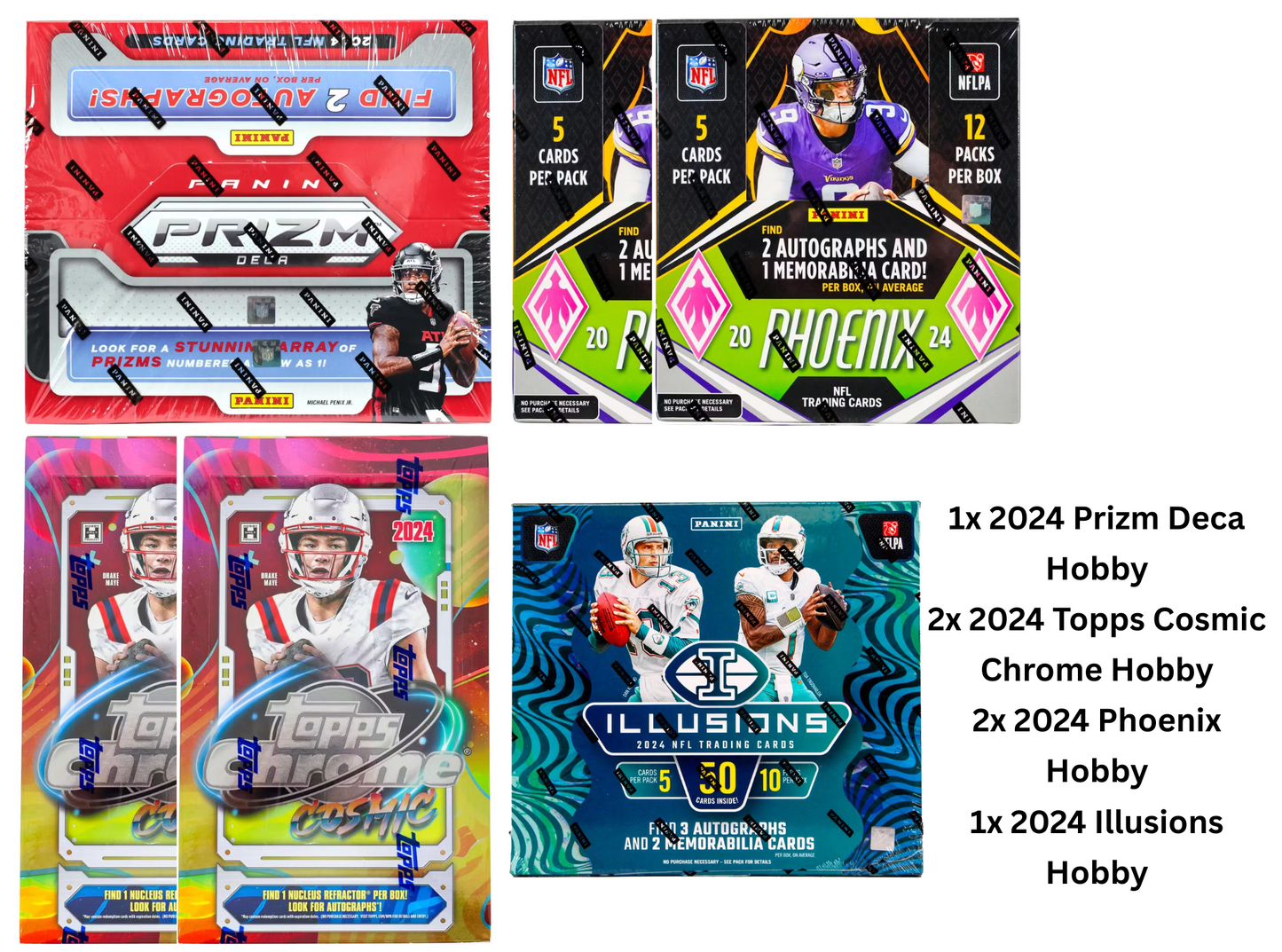 Mixer Break #26: 1x 2024 Prizm Deca / 2x 2024 Topps Cosmic Chrome / 2x 2024 Phoenix / 1x 2024 Illusions Hobby Box Break - PICK YOUR TEAM