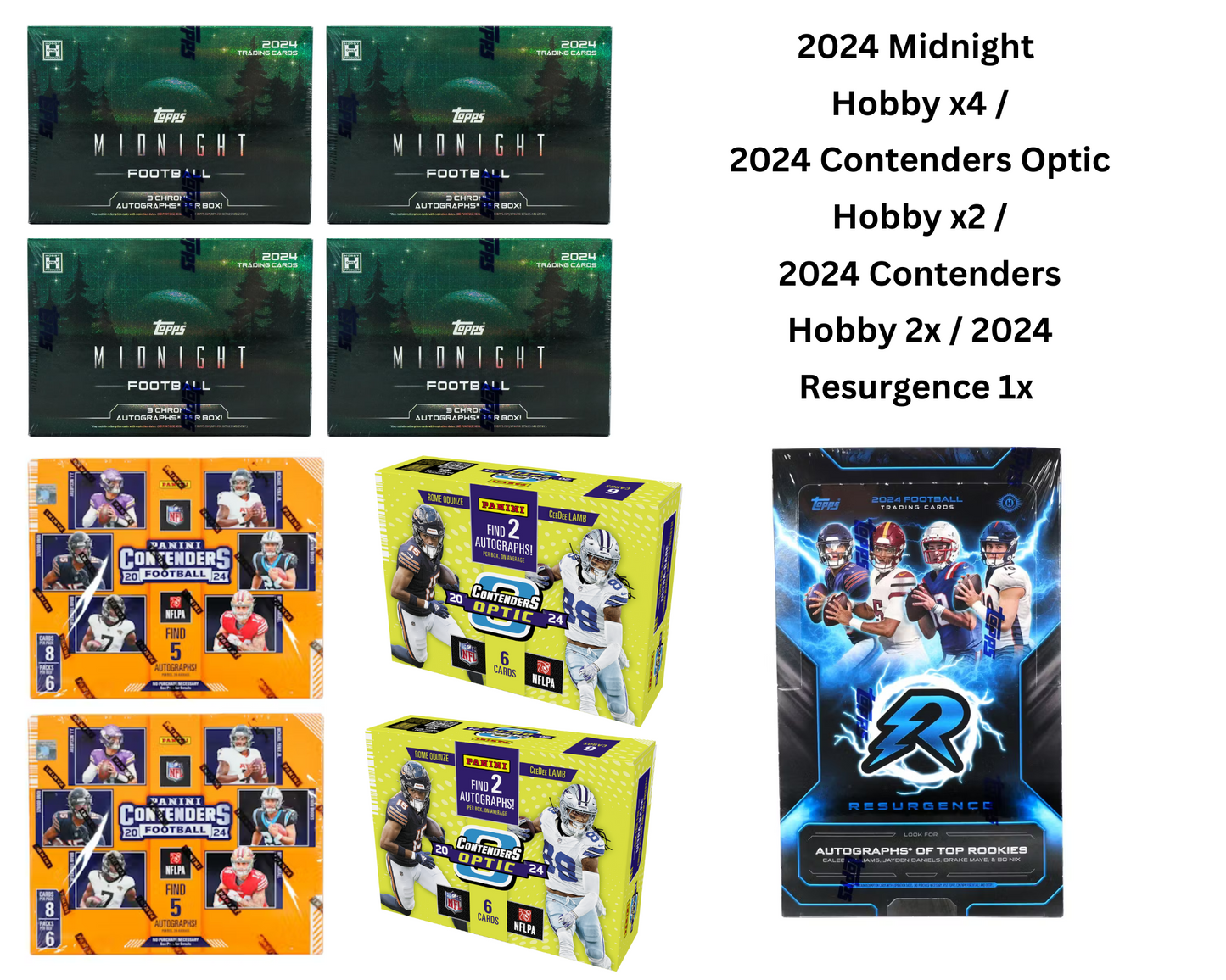 Mixer Break #37: 4x 2024 Midnight / 2x 2024 Contenders / 2x 2024 Contenders Optic / 1x 2024 Resurgence Hobby Box Break - PICK YOUR TEAM