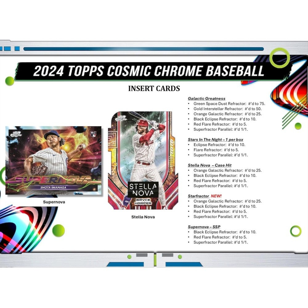 2024 Topps Cosmic Chrome Baseball Hobby 6 Box Half-Case Break #1 - PICK YOUR TEAM