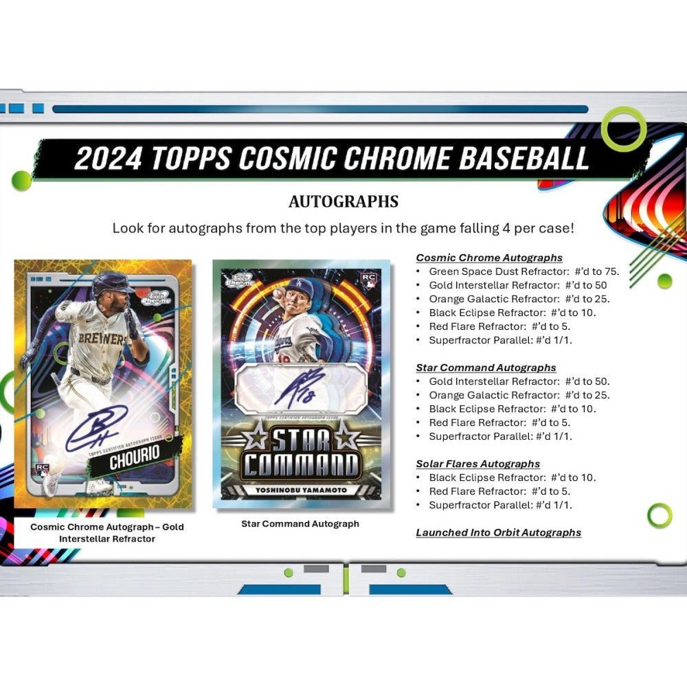 2024 Topps Cosmic Chrome Baseball Hobby 6 Box Half-Case Break #1 - PICK YOUR TEAM