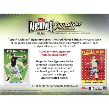 2024 Topps Archives Retired Baseball Hobby Box