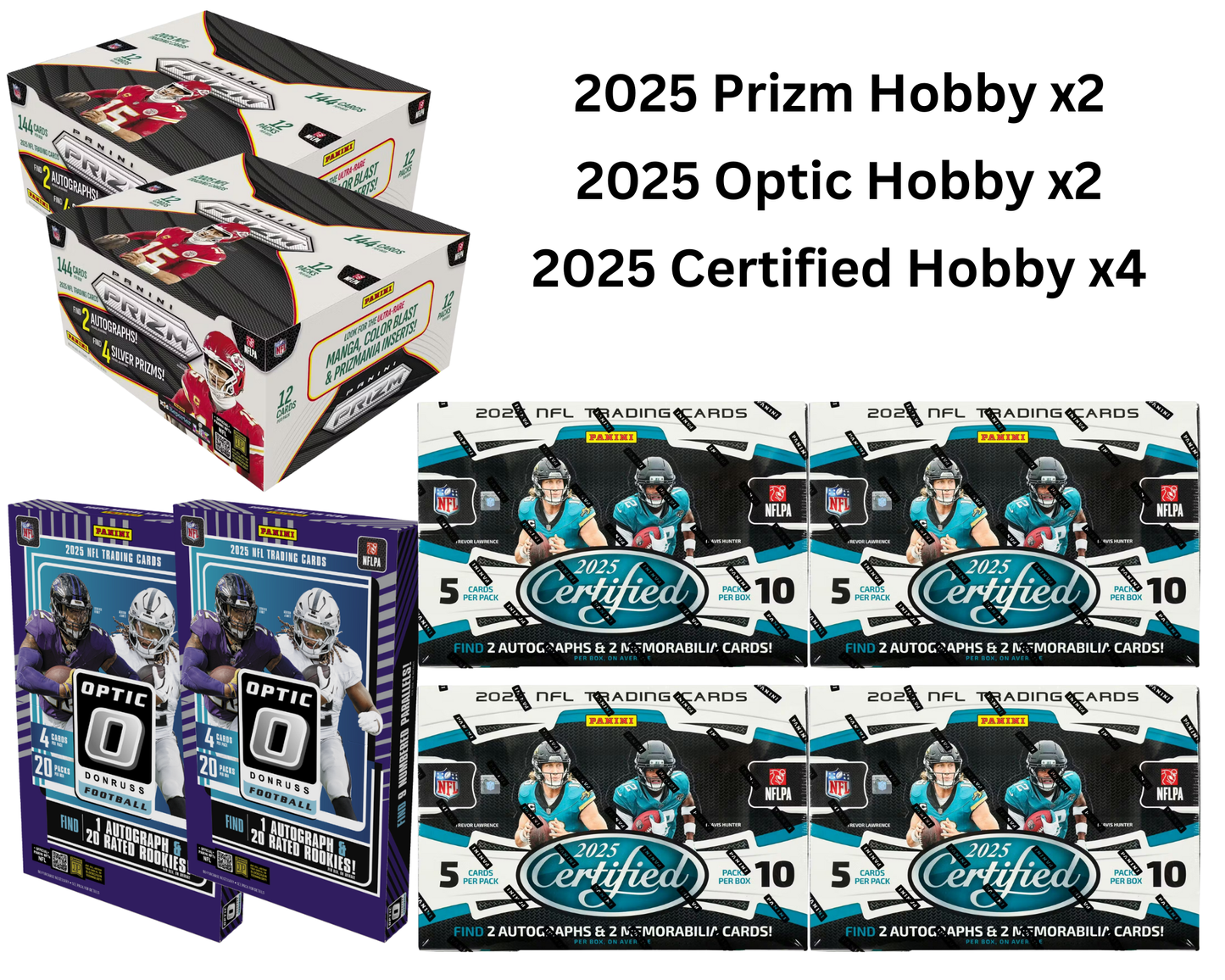 Mixer Break #61: 2x 2025 Prizm Hobby/2x 2025 Optic Hobby/4x 2025 Certified Hobby Box Break-PICK YOUR TEAM