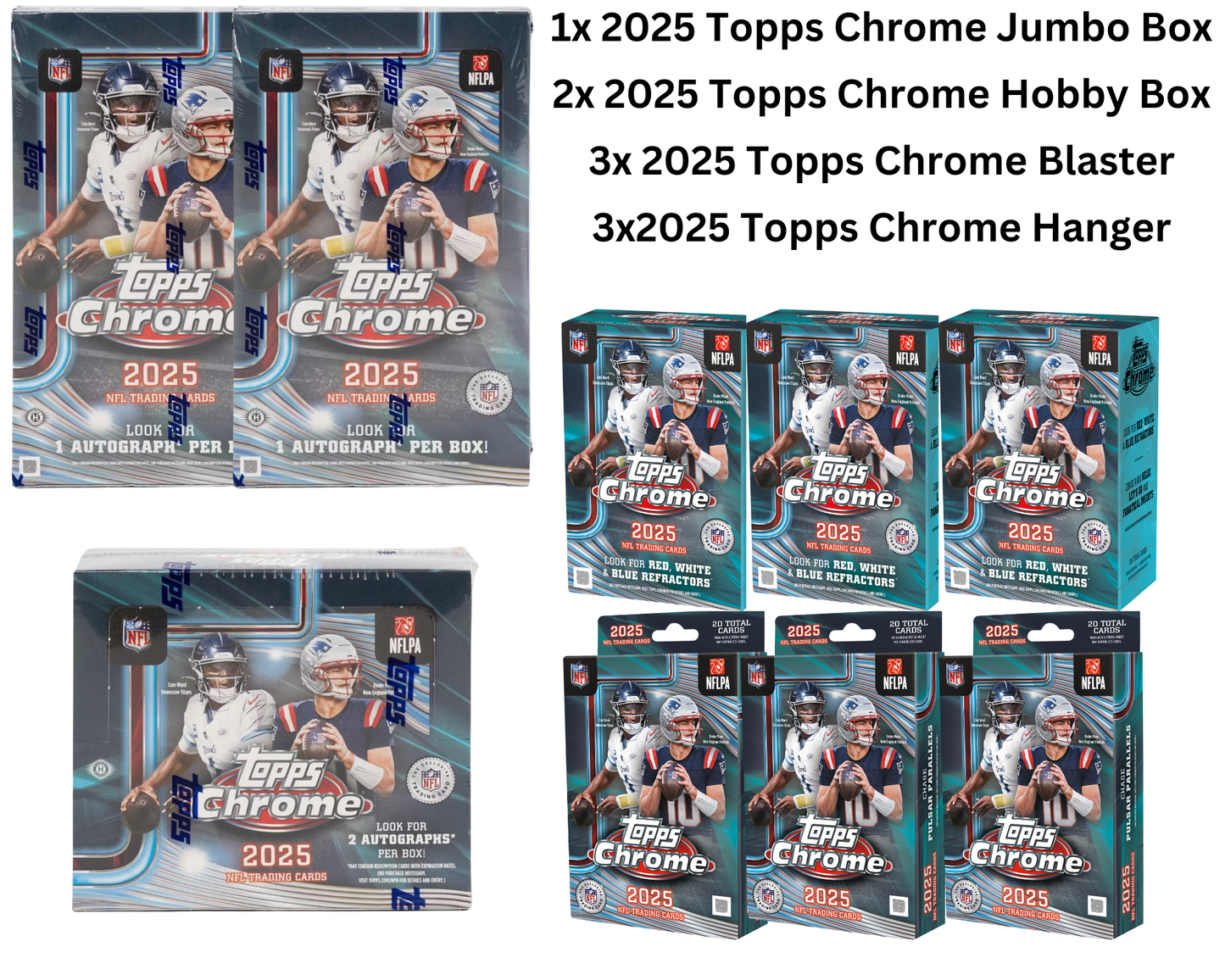 Mixer Break #67: 1x 2025 Topps Chrome Jumbo / 2x 2025 Topps Chrome Hobby / 3x Topps Chrome Blaster / 3x Topps Chrome Hanger Break-PICK YOUR TEAM