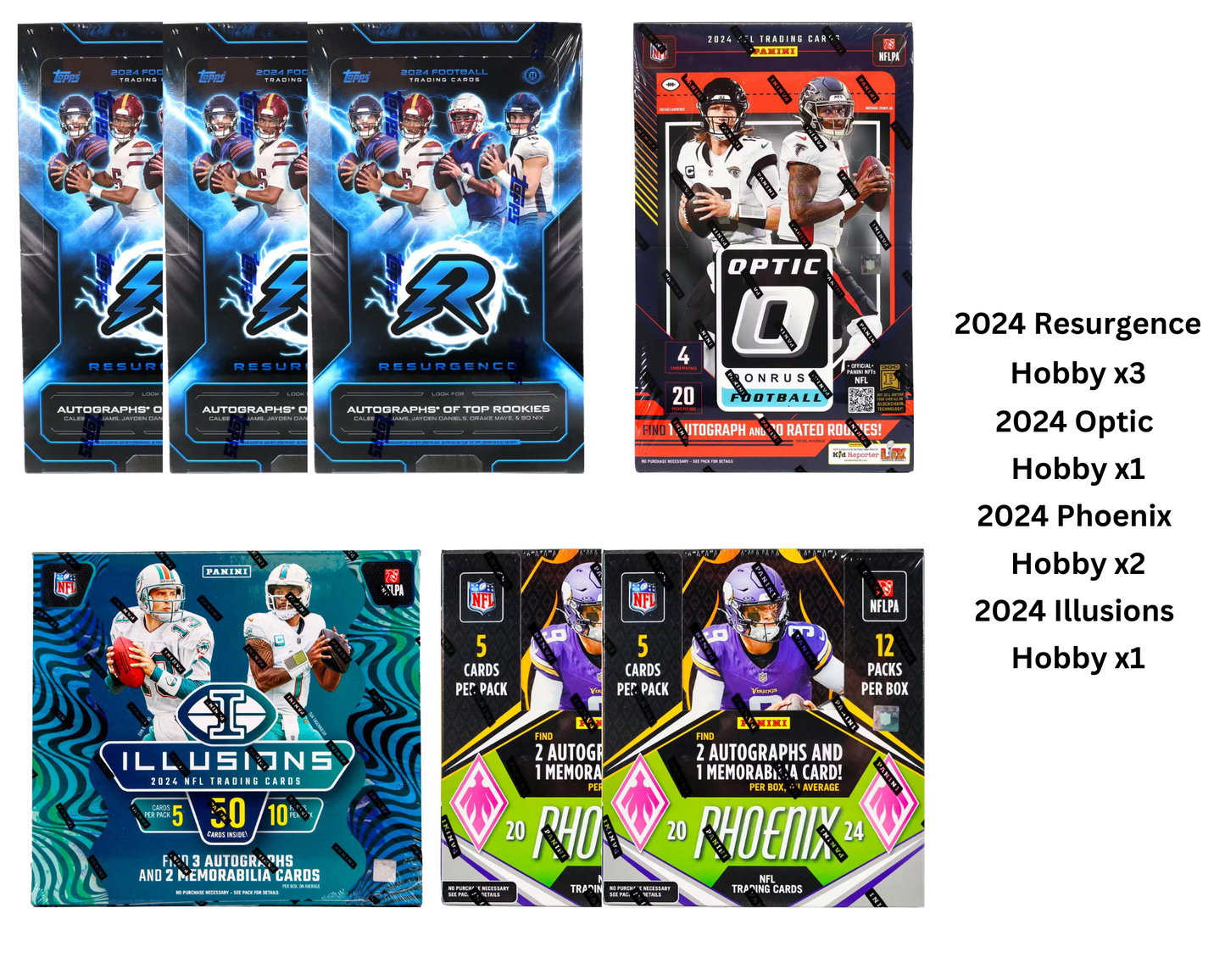 Mixer Break #29: 3x 2024 Resurgence / 1x 2024 Optic / 2x 2024 Phoenix / 1x 2024 Illusions Hobby Box Break - PICK YOUR TEAM