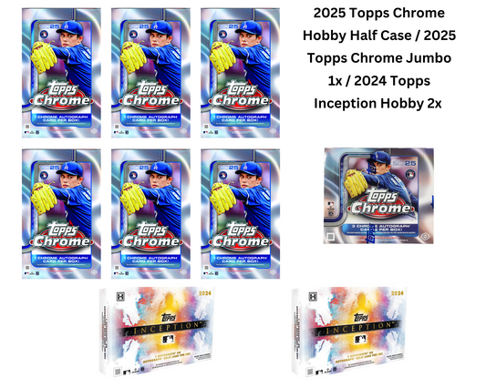 Mixer Break #40: 2025 Topps Chrome Hobby Half Case / 1x 2025 Topps Chrome Jumbo Box / 2x 2024 Topps Inception Hobby Box Break - PICK YOUR TEAM