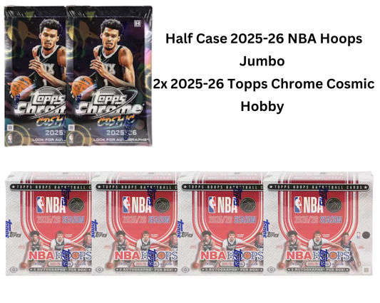 Mixer Break #72: Half Case 2025-26 NBA Hoops Jumbo / 2x 2025-26 Topps Chrome Cosmic Hobby- PICK YOUR TEAM