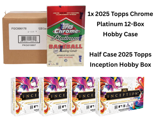Mixer Break #75: 1x 2025 Topps Chrome Platinum Anniv. Hobby 12-Box Case / Half Case 2025 Topps Inception Hobby Box Break - PICK YOUR TEAM