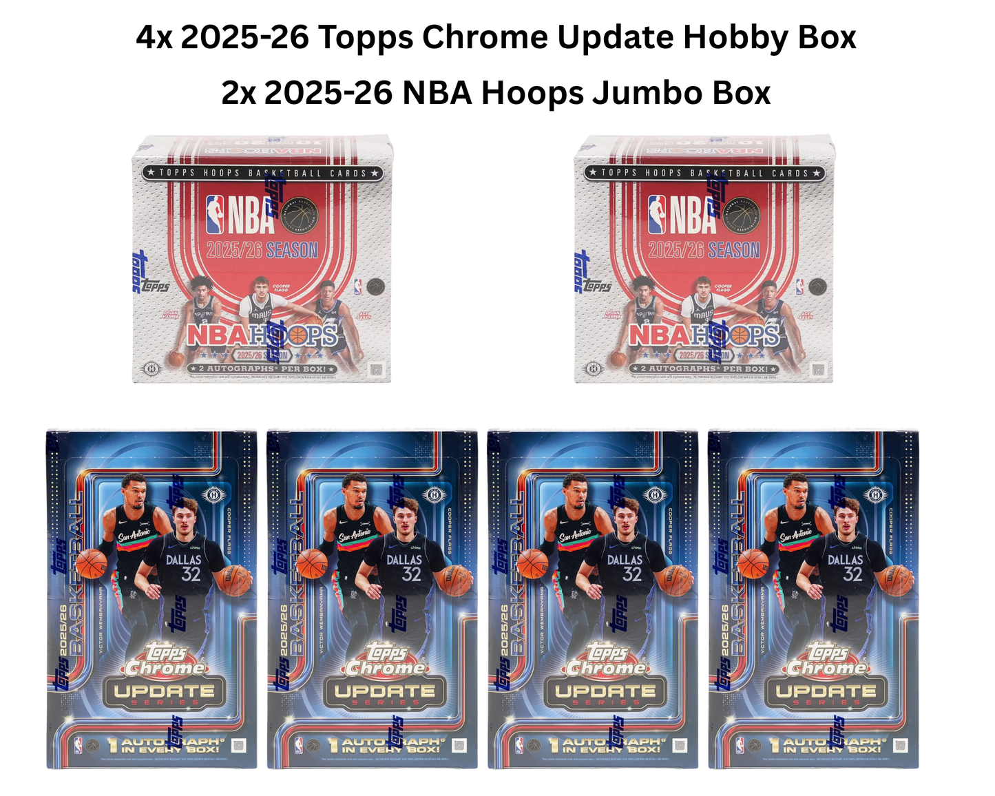 Mixer Break #80: 4x 2025-26 Topps Chrome Update Hobby/ 2x 2025-26 NBA Hoops Jumbo Box Break- PICK YOUR TEAM