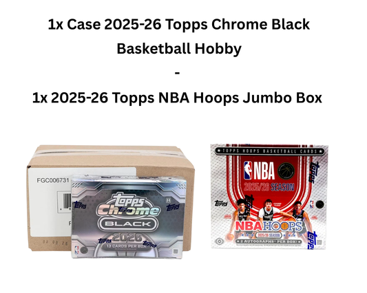 Mixer Break #83: 1x 2025-26 Topps Chrome Black Hobby Case / 1x 2025-26 NBA Hoops Jumbo Box Break- PICK YOUR TEAM