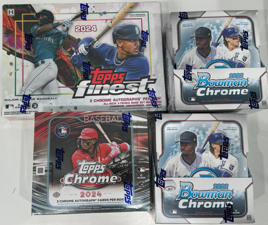 Multi Year Mixer Break: 2024 Topps Finest x1 // Topps Chrome Jumbo x1 // 2022 Bowman Chrome Hobby x2 Baseball - PICK YOUR TEAM